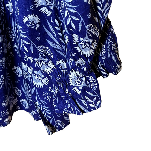 Universal Thread Shirt Blue Cottage Core Floral Ruffle New M - Picture 4 of 7